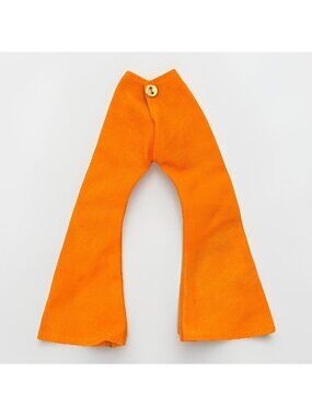 RARE Barbie 1960’s Orange Bell Bottoms 1970’s Disco Pants w/ Gold Button Mod Era